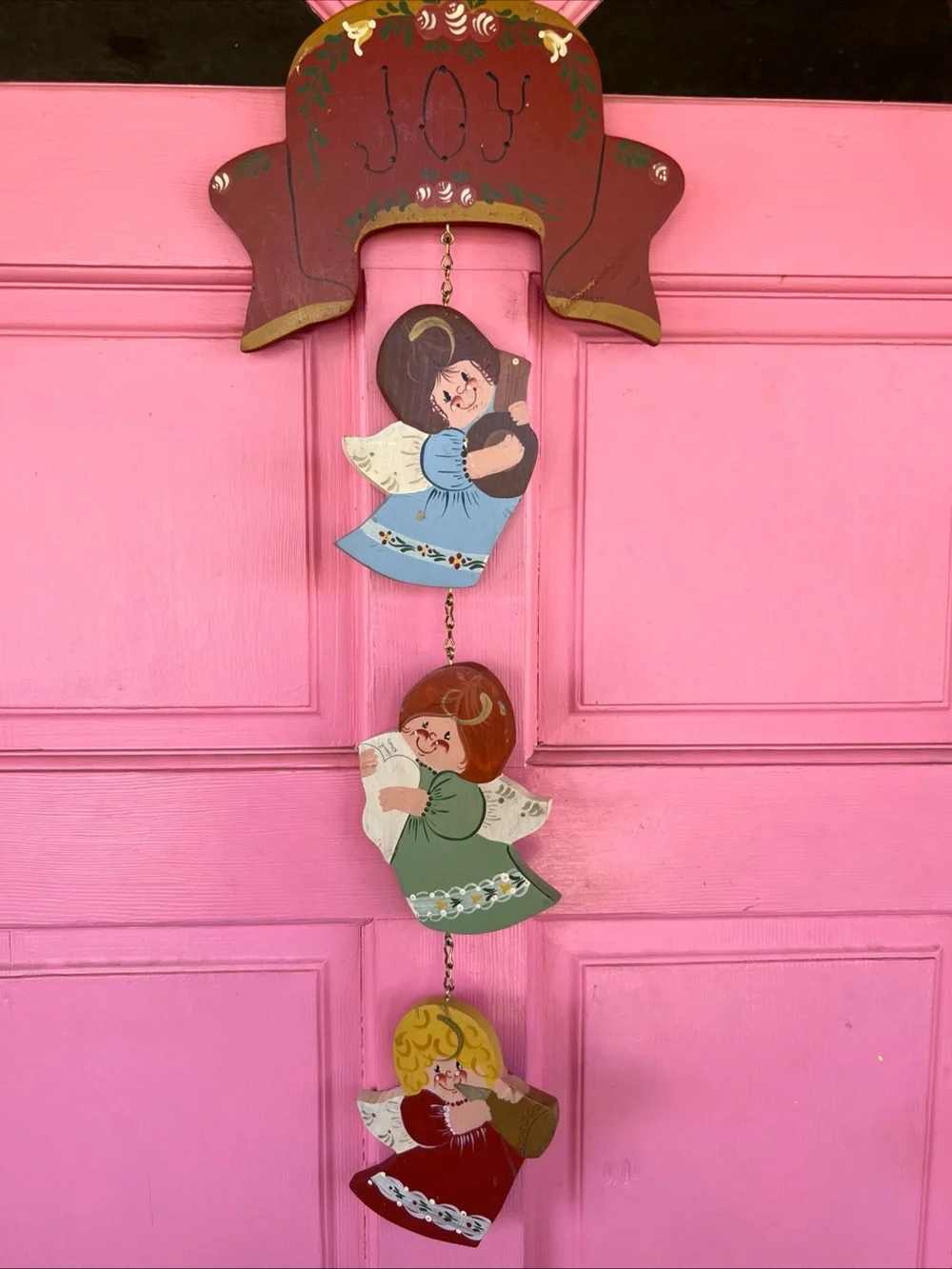 Hand-Painted Hanging Angel Wall Decor - Multi-Color